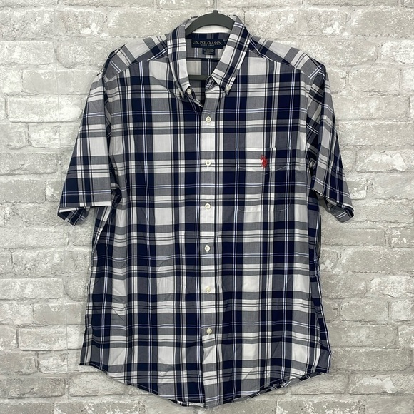 US Polo Assn. Short Sleeve Plaid Shirt - Picture 1 of 5